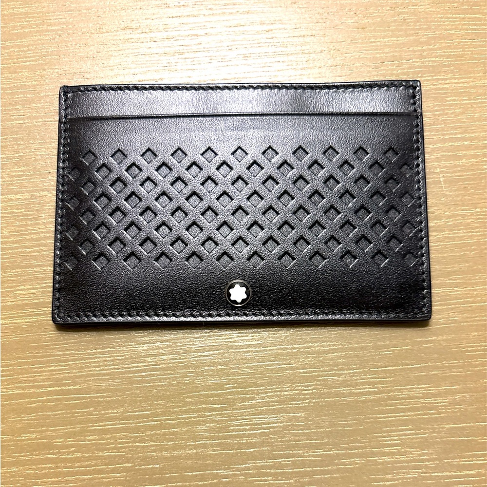 Montblanc Black Key Card Holder with Embossed Design